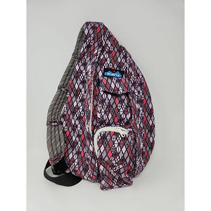 Kavu Original Rope Sling Bag Pink Geometric Crossbody Messenger Backpack